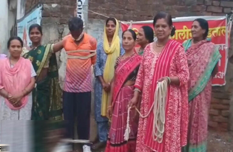 बालाघाट में पत्नी का अनोखा एक्शन, शराबी पति को खंभे से बांधा; बोली- शराब छोड़ो, वरना यही होगा