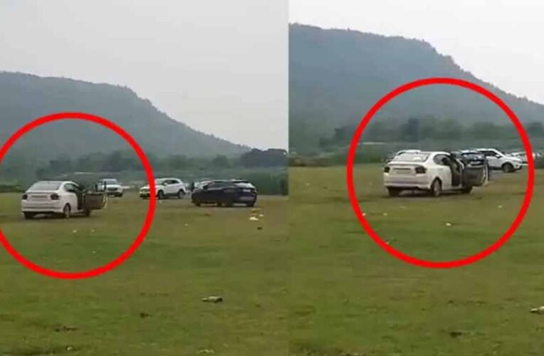 सूरजपुर के पर्यटन स्थल पर कार से खतरनाक स्टंट, युवकों का वीडियो चर्चा में
