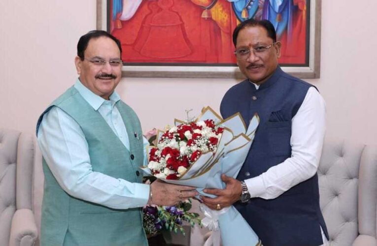 मुख्यमंत्री  विष्णु देव साय ने केंद्रीय स्वास्थ्य मंत्री  जे.पी. नड्डा से की सौजन्य भेंट