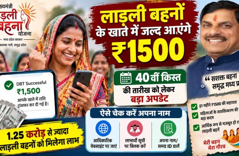 लाड़ली बहनों के खाते में जल्द आएंगे ₹1500, 40वीं किस्त की तारीख को लेकर बड़ा अपडेट; ऐसे चेक करें नाम
